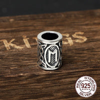 Cuentas de barba vikinga en plata de ley 925 - Colección Runas