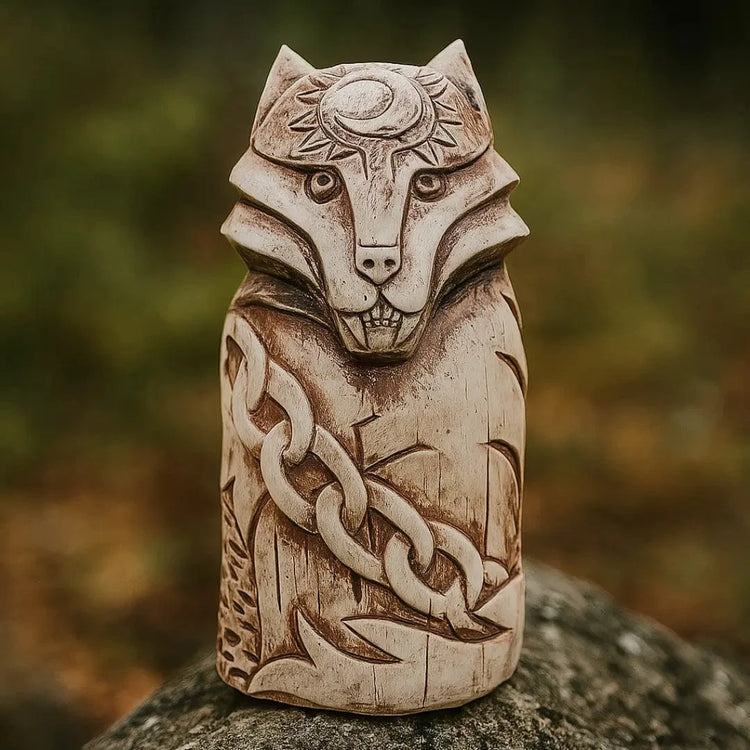 Estatuilla del lobo Fenrir