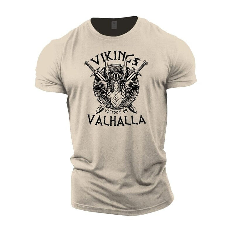 Valhalla È Chiamando I Vichinghi Odin Thor Palestra Uomo V-Neck Cotone Valhalla È Chiamando I Vichinghi Odin Thor Palestra Uomo V-Neck Cotone