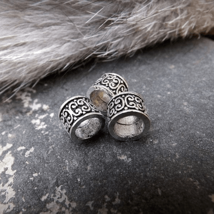 3 Viking Hair Beads - Plata - Joyería para el pelo o la barba