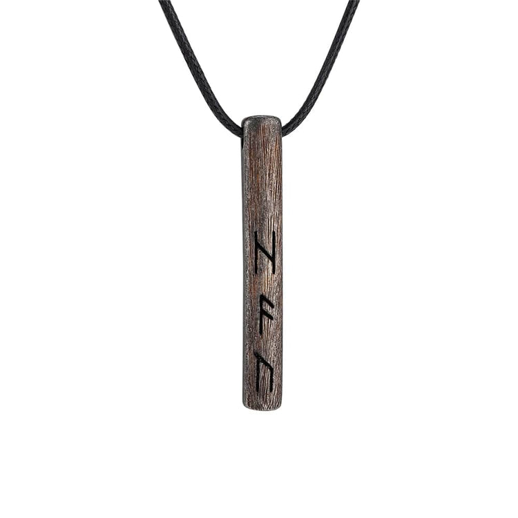 Amuleto vikingo del alfabeto rúnico Futhark - acero inoxidable