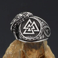 Anillo del símbolo de Valknut - Acero inoxidable - Viking