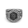 Bague Bague boussole runique Vegvisir 9 / Silver - Odins Hall