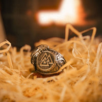 Anillo del símbolo de Valknut - Acero inoxidable - Viking