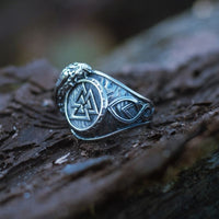 Anillo del símbolo de Valknut - Acero inoxidable - Viking