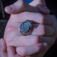 Anillo del símbolo de Valknut - Acero inoxidable - Viking