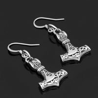 Pendientes Mjolnir de acero inoxidable