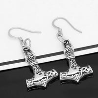 Pendientes Mjolnir de acero inoxidable