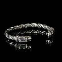 Pulsera de la lealtad - 2 cabezas de Fenrir Plata