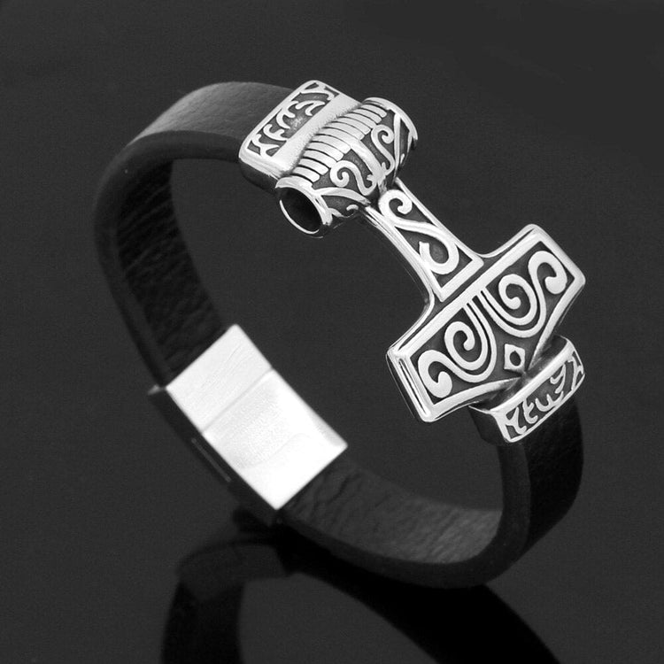 Pulsera de cuero Martillo de Thor - Mjolnir