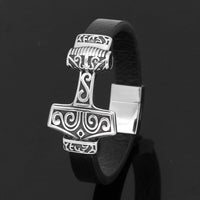 Pulsera de cuero Martillo de Thor - Mjolnir