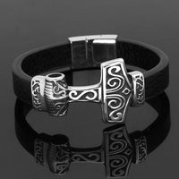 Pulsera de cuero Martillo de Thor - Mjolnir