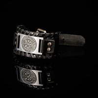 Pulsera de cuero negro - Rune Viking