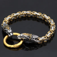 Pulsera cabeza de serpiente de oro | Acero inoxidable