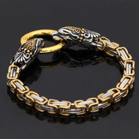 Pulsera cabeza de serpiente de oro | Acero inoxidable