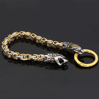 Pulsera cabeza de serpiente de oro | Acero inoxidable