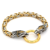 Pulsera cabeza de serpiente de oro | Acero inoxidable