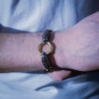 Pulsera cabeza de serpiente de oro | Acero inoxidable