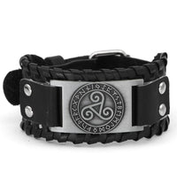 Pulsera de cuero Triskele Breton