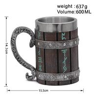 Taza vikinga con runa nórdica