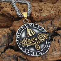 Collar Valknut lobos de Odín