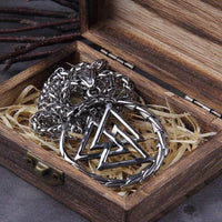 Collar Valknut con dragón guardián de las almas