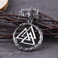 Collar Valknut con dragón guardián de las almas