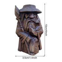 Estatuilla vikinga de madera de dioses nórdicos